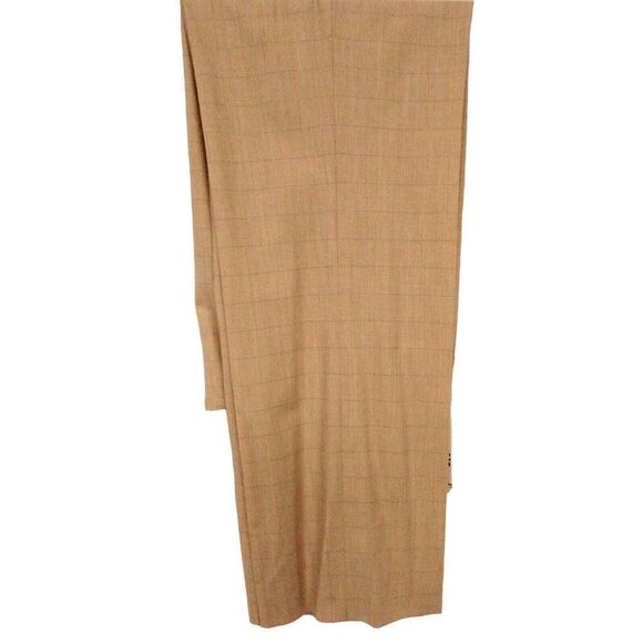 Escada Neutral Plaid Wool Stretch Dress Pants Drawstring Waist Trousers 44 NEW - Picture 4 of 12